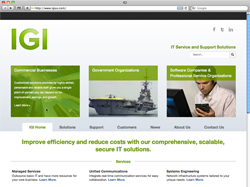 screenshot of the newly redesign IGI website homepage