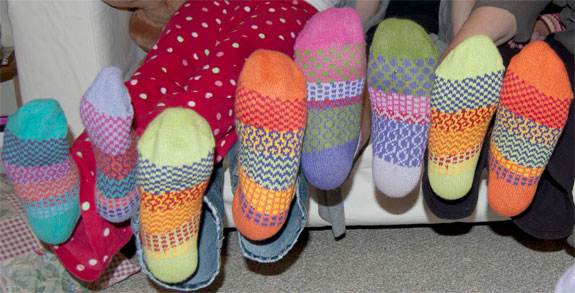 Who knew this picture would ever come in handy? several feet in colorful socks